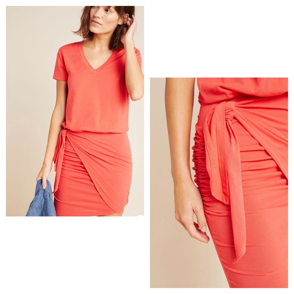 Anthropologie Sundry Tie-Waist Mini Dress XL - Picture 3 of 7